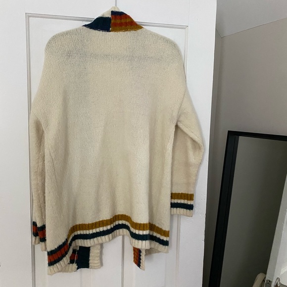 Cream cardigan with coloured trim size S - Picture 3 of 3